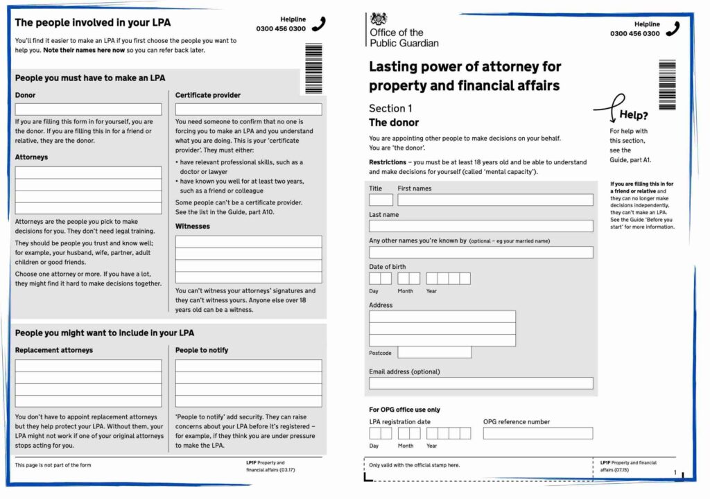 Lasting Power of Attorney For Property And Financial Affairs